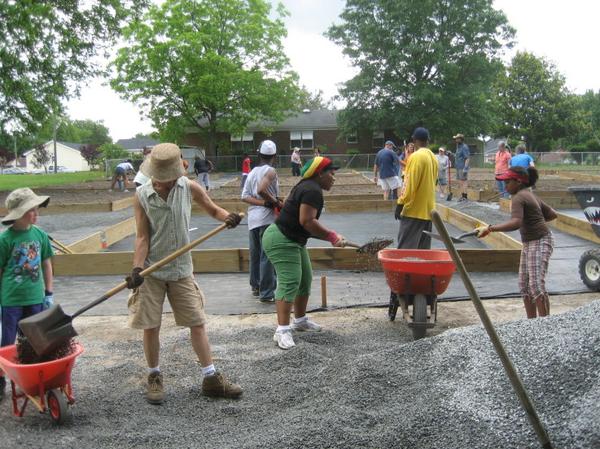 Photo of people during Community Help Day in Fayetteville