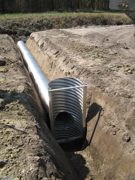 Drainage outlet placed in ditch
