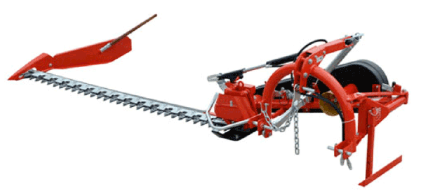 A sickle-bar mower featuring a serrated cutting arm.