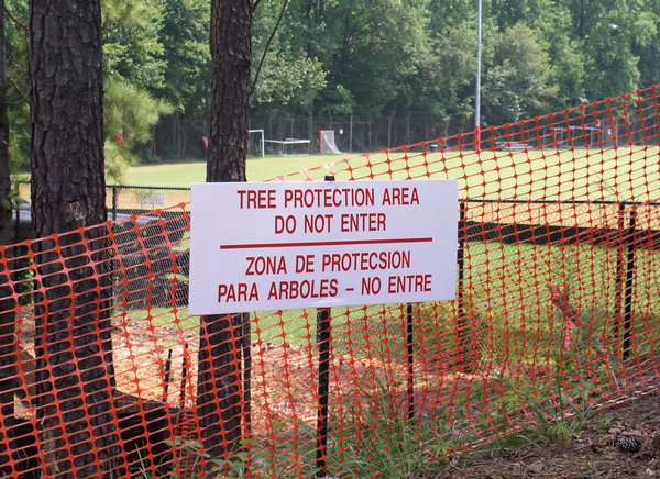 Photo of tree protection area zone sign