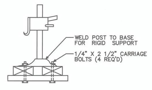 Diagram showing how to bolt the jack base to the press head