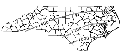 Figure 2. Average chilling units in North Carolina.