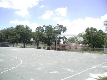 Large basketball courts.