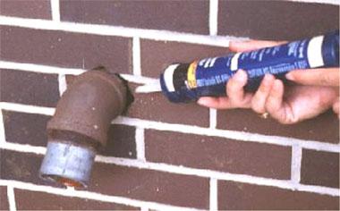 Caulking gaps in foundations and around penetrations