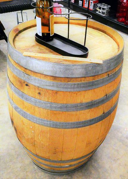 Wine barrel in store