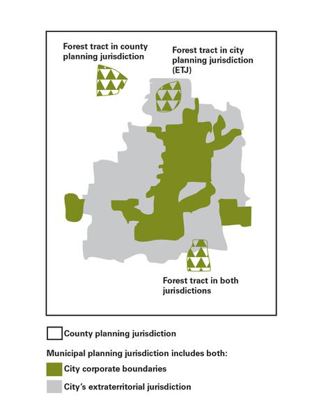 Figure 1. Forestland subject to county and municipal planning ju