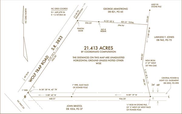 Illustration of a plat map of a typical forest property