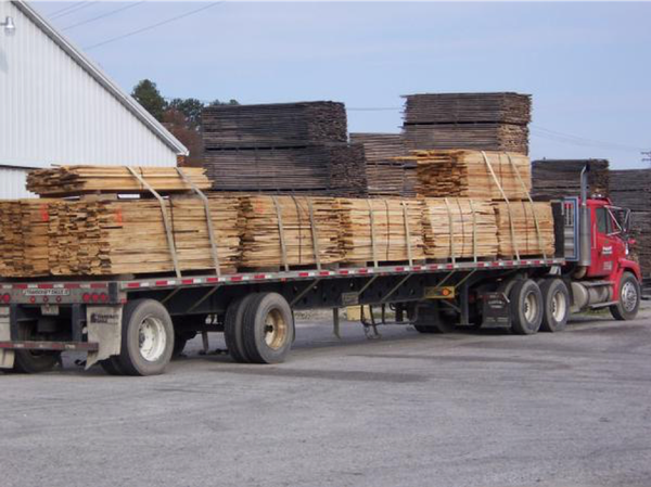 stacks of lumber on semi-trailer truck