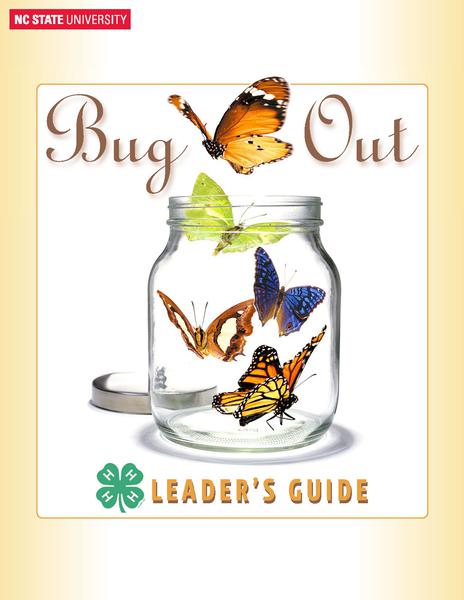 Bug Out 4-H Leader's Guide cover with jar of butterflies illustration