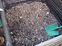Finished compost ready to add to planting beds.