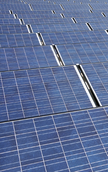 Solar field on the roof of the Keystone Science Center.