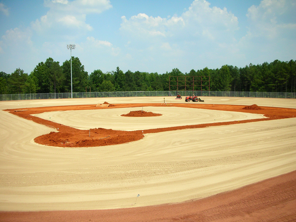 Clay sections of the field must be properly graded.