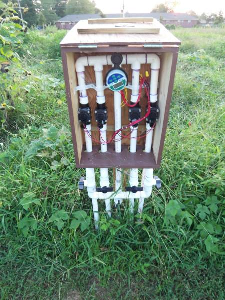 Photo of irrigation system at Laurinburg Community Garden