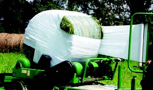 Wrapping a round bale