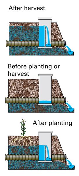 Illustration of controlled drainage system management
