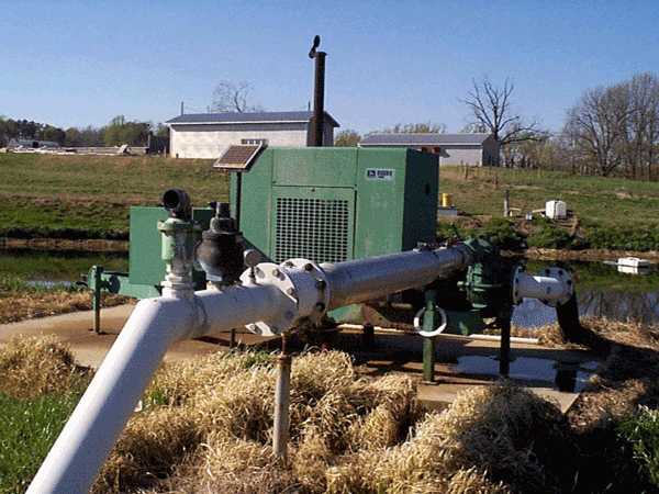 A diesel pump in a field.
