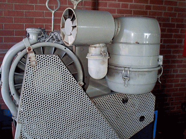 View of an air filtering system on a diesel pump.