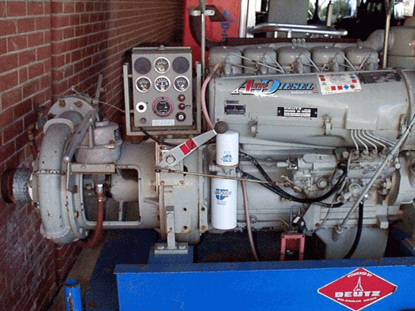 View of a diesel pump engine.