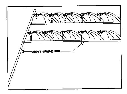 Sketch shows two laterals and above ground pipe