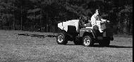 Black and white photo of person on a sprayer