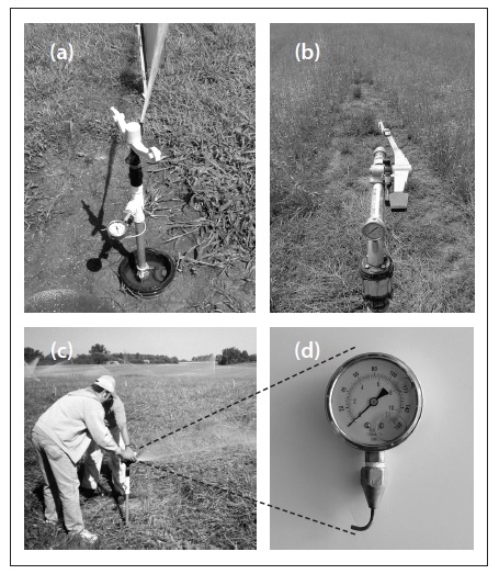 Black and white photos of pressure gauge mounting