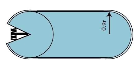 The net wetted area is computed based on 90 percent of the verified wetted diameter