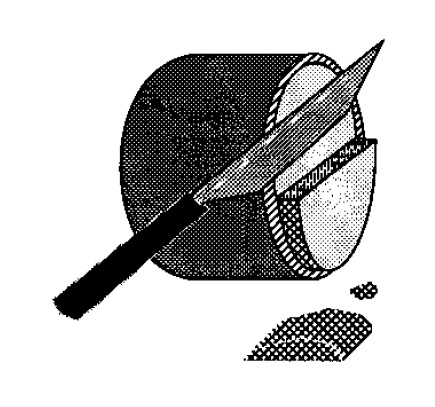 Illustration of soil core and knife