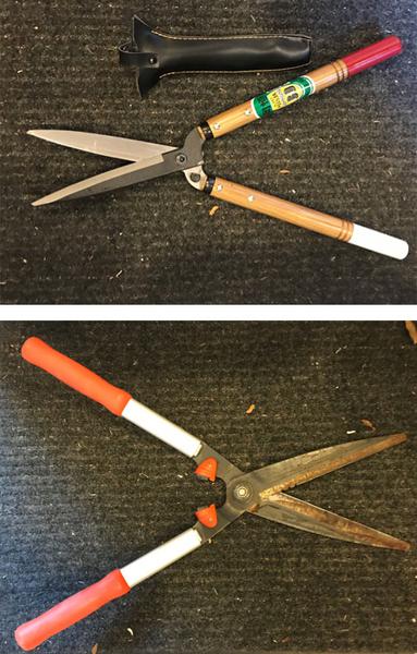 Two types of manual hedge shears
