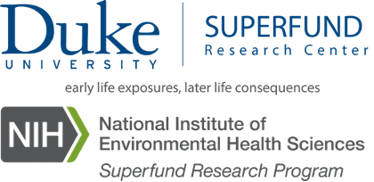 Duke University | Superfund Research Center | and NIH logos