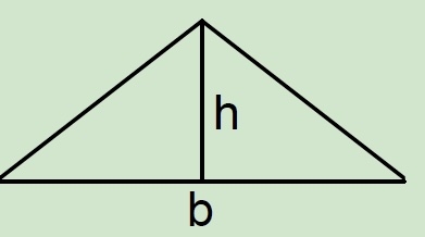 Triangle with height and base labeled