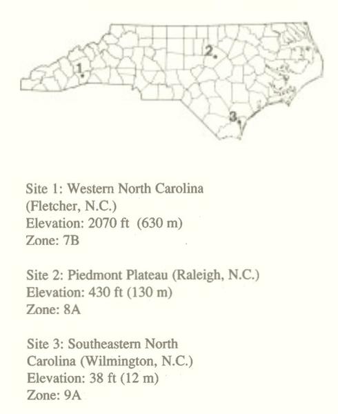 Map of trials conducted across North Carolina.