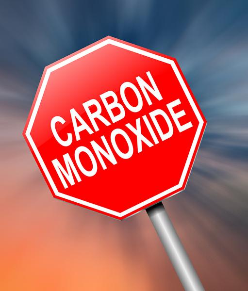 stopsign with carbon monoxide written on it.