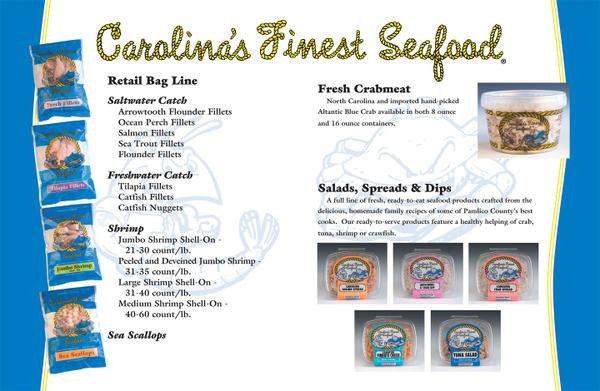 A brochure for valued-added seafood products.